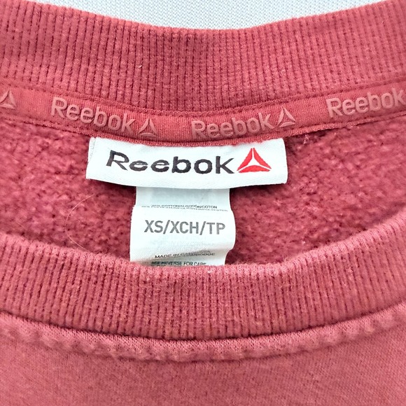 Reebok Sweatshirt Men XS Size Burgundy Crew Neck Pullover Streetwear Preppy - Picture 4 of 8